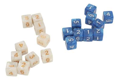Acrylic Game Number Dice 20 Pcs Square Corner Set Colorfast