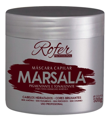 Mascara Hidratante Tonalizante Marsala Rofer 500g