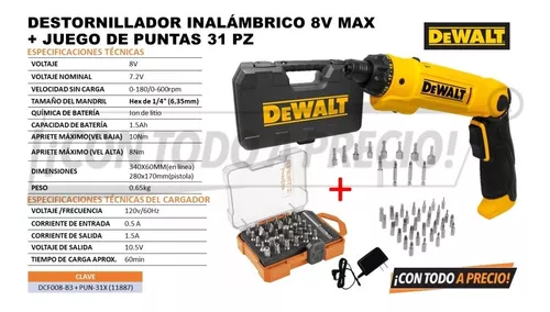 DCF008-B3) DESTORNILLADOR INALAMBRICO 8V— Ferreshop