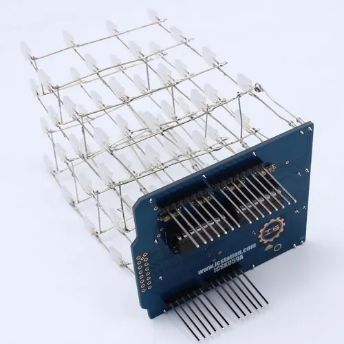 Cubo De Led 4x4x4 Vermelho Para Arduino Kit Completo Diy