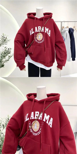 Sudadera Con Capucha Y Forro Polar Con Estampado De Letras Para Mujer