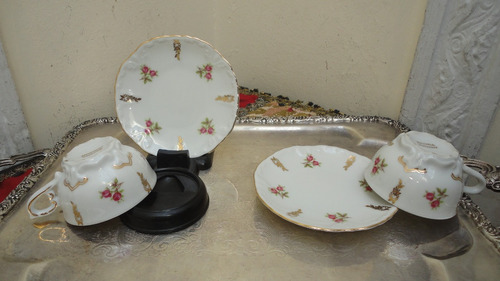 Finas Tazas Cafe Porcelana Alemanas Rococo Antiguas Vealas