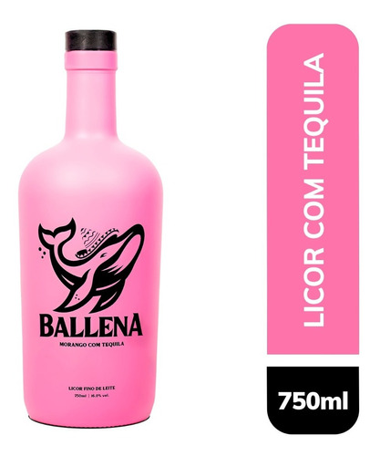 Licor creme de morango com tequila Ballena 750ml