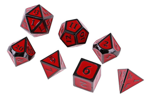 Nuevo De D&d De 7 Caras D8 D10 D12 D20 Rojo