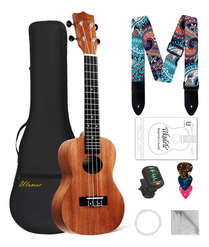 Ukelele De Concierto Ulumac, Caoba Maciza De 23 Pulgadas
