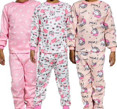 Pack 3 Pijama Conjunto Forro Polar  Niña Niño Juvenil