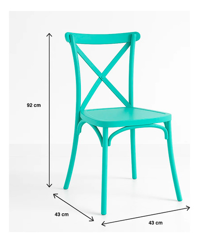 Pack 4 Sillas De Terraza O Comedor Crossback Danubio - Menta