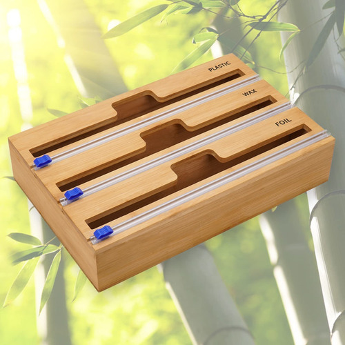 Organizador Papel Bambu Plastico Dispensador Aluminio 3