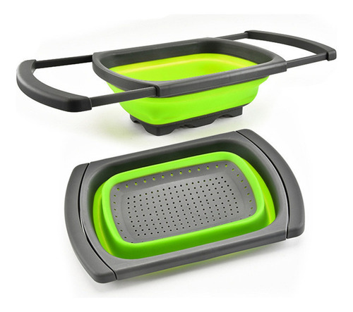 Cesta Secador Plegable Grande Para Cocina - Silicona Y Pp