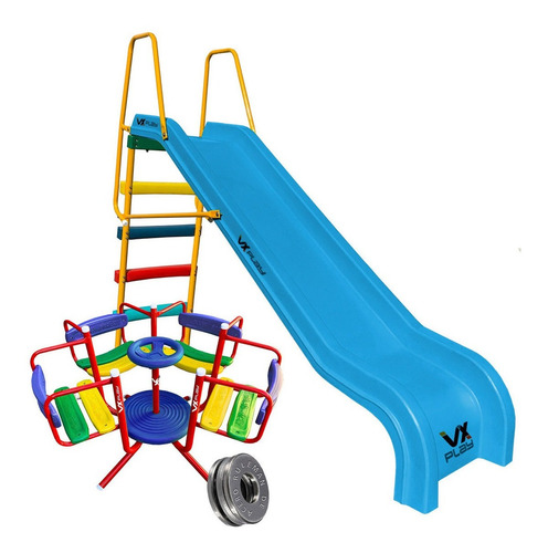 - Combo Infantil Calesita + Tobogan 5 Escalones Pvc Vxplay