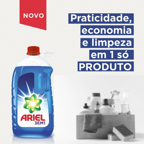 Imagem 7 de 7 de Detergente Líquido Ariel Multiusos 3 Em 1 3l