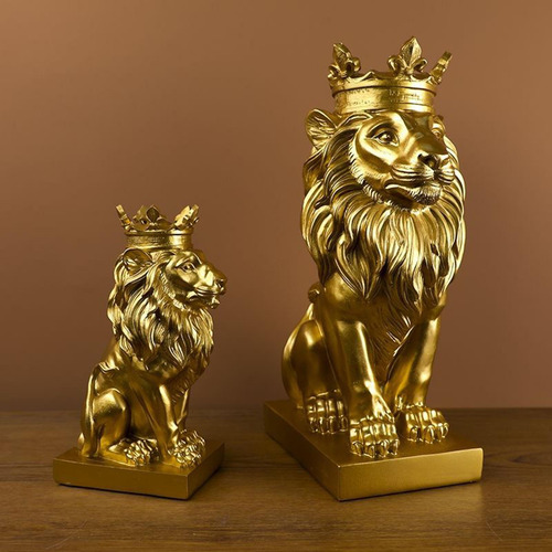 Estatua De Cabeza De León De Estilo Europeo, Dorado