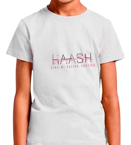 Franela Blanca Para Niños Unisex Haash Mi Salida Sublimada