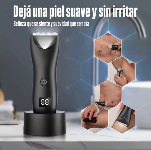 Afeitadora Eléctrica Profesional Resistente Agua Rasuradora Plateado