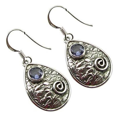 Silverstarjewel Pendientes De Iolita De Plata Esterlina 925