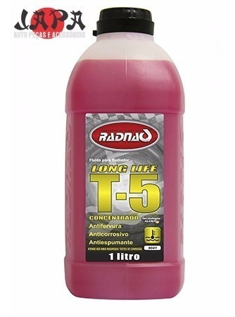 Aditivo Fluído Radiador Rosa Concentrado T5 Radnaq 1 Litro
