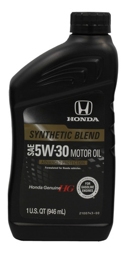 Aceite De Motor 5w30 Honda Original Syntetic Blend 946ml