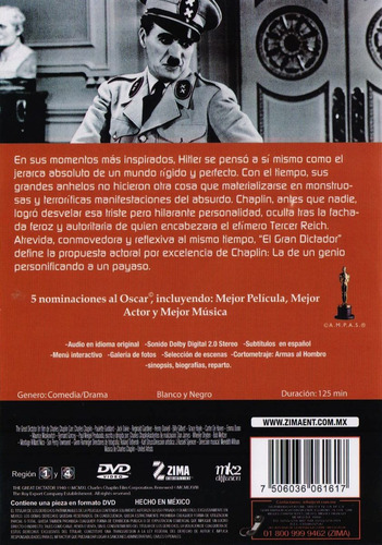 Imagen 2 de 3 de El Gran Dictador Charles Chaplin Pelicula Dvd