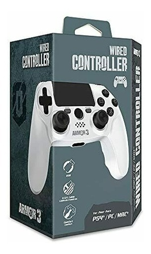 Imagen 2 de 4 de Control Con Cable Hyperkin Armor3 Blanco Para Play Station 4