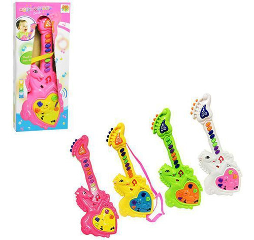 Guitarra Musical Infantil Cavalo Colors A Pilha