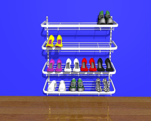 Sapateira Closet Modular 0,90 Cm X 0,40 Cm + 04 Trilho 50 Cm