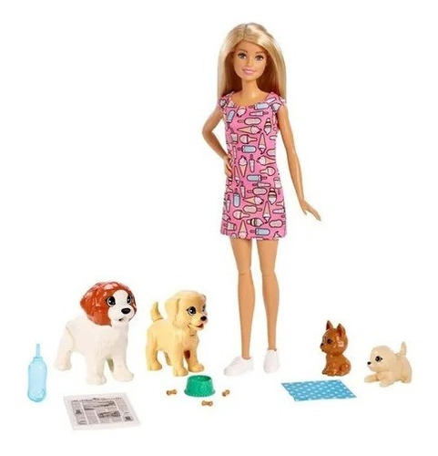 Imagen 2 de 5 de Barbie Sisters & Pets Muñeca Familia Guardería Perritos