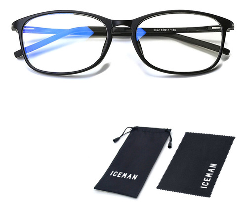 Óculos Tr90 Filtro Luz Azul P/ Computador Celular Tv V4025 Cor Preto Fosco Armação Preto Lente Transparente