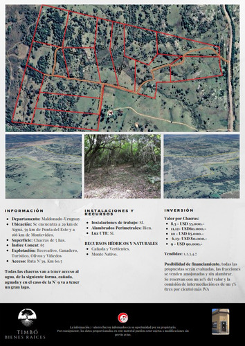 Chacras De 5 Has En Aiguá, Sobre Ruta 39, Km 60