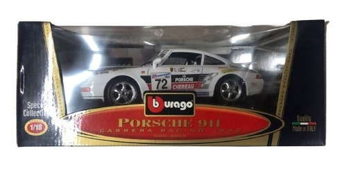Porsche 911 Carrera Racing #72 Burago 1993  1/18