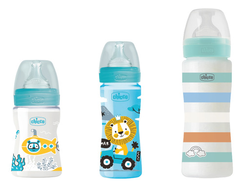 Chicco Set De Biberones Well Being Niño 150, 250 Y 330 Ml