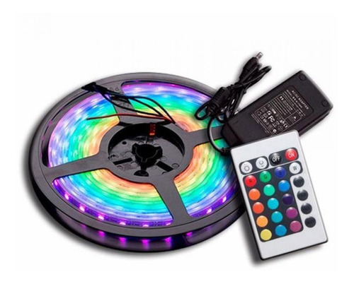 Cinta Tira Luces Led Rgb 5 Metros C/ Transformador + Control