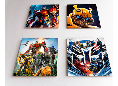 Cuadros Decorativos Mdf Transformers ( Set De 4 Pz )   