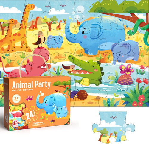 Jumbo Floor Puzzle Para Niños, Animales De La Selva, Rompeca