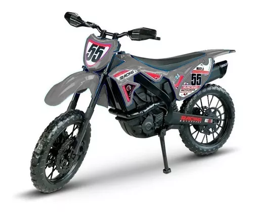 Brinquedo Moto Trilha Motocross Pneu Borracha Amortecedor - Kendy