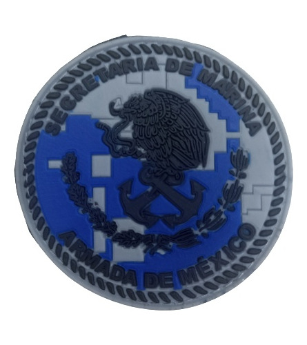 Insignia Táctico Militar Pvc Armada México Pixel Azul