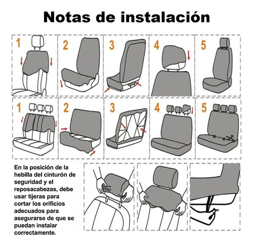 Juego De Fundas Para 5 Asientos De Auto 9 Piezas Universal