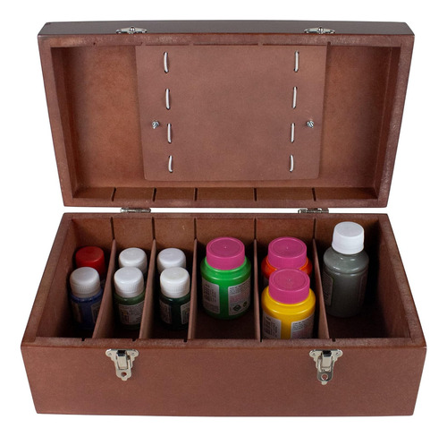 Estojo De Pintura 34x20x11 Mdf Mogno Souza - 4217 Lisa