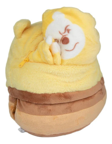 Peluche Winnie Pooh 40 Cm Cojin Y Frazada Con Broches Amarillo