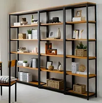 Comprar Bibliotecas Hierro Y Madera Modernas Reforzadas Tdo Ambiente