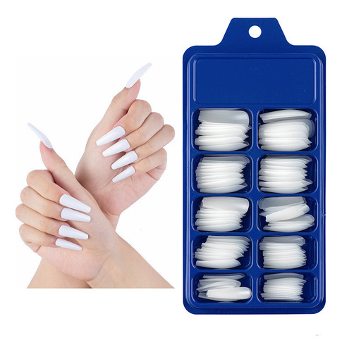 Uñas Acrílicas Artificiales Mate Con Diseño De Bailarina Tip