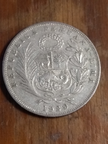 Moneda De Peru Medio Sol 1929 12,5 G Plata