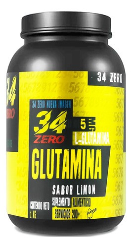 34 Zero Glutamina En Polvo 100 Servis 1kg Varios Sabores Limón