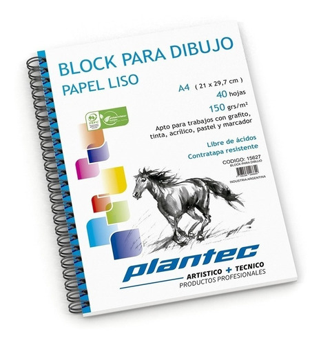 Plantec  Block A4 Liso Anillado Lateral 150grs. X40 Hoj