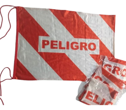 20 Bandera De Peligro 50x70 Reforzada Vial Oficial Ley 24449