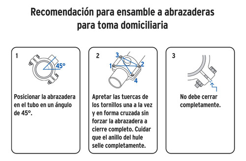 Abrazadera Para Toma Domiciliaria Pp 1-1/2¨x1/2¨ Foset 40711