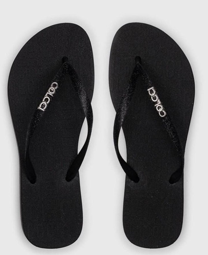 Imagem 3 de 3 de Chinelo Preto Glitter Letreiro Colcci