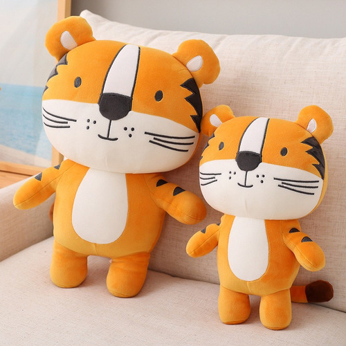 Almohada De Felpa Súper Suave De Tigre De Dibujos Animados D