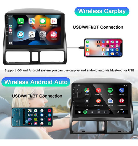 Autoestéreo Para 2+32g Carplay Para Honda Crv 2002-2006 Hifi