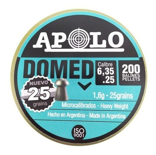 Balines Apolo Domed 6.35 Mm 25 Grains X 200 Pcp Caza Aire