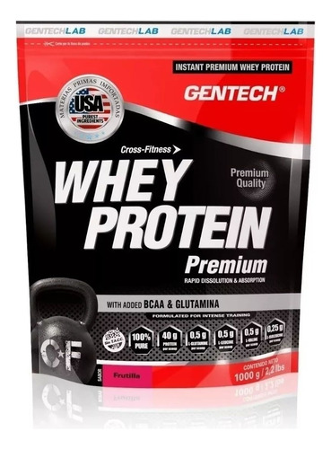 Whey Protein Premium C/ Bcaa Glutamina Gentech 1 Kg 